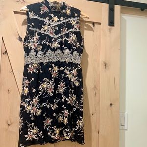 ANNA SUI Silky Dress w/ Lace